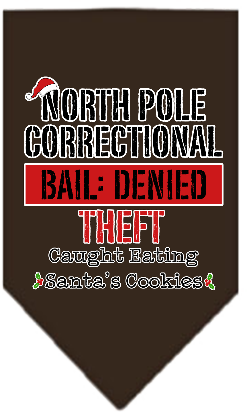North Pole Correctional Screen Print Bandana Cocoa Size Large